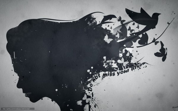 Силуэт на сером фоне