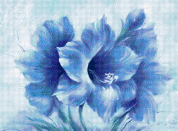 Картина в бело голубых тонах