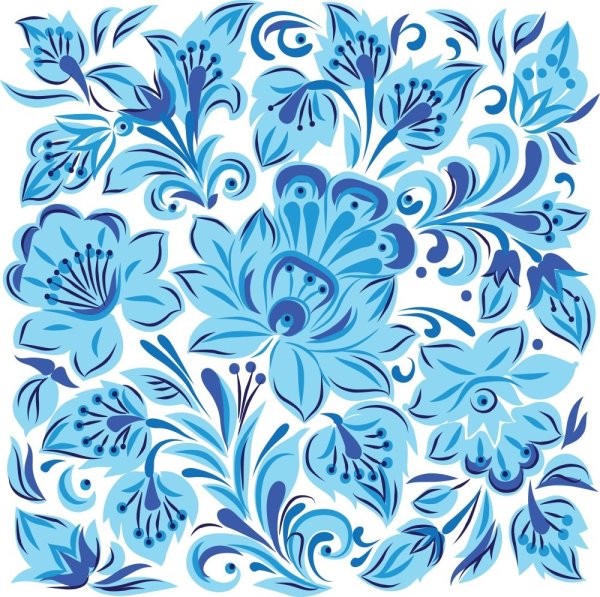 Русский орнамент Гжель