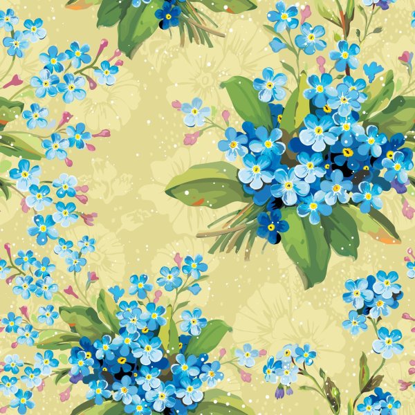 Цветы на голубом фоне