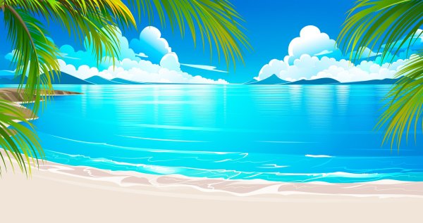 Пляж мультяшный