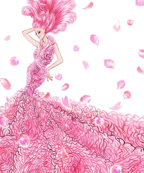 Розовые иллюстрации