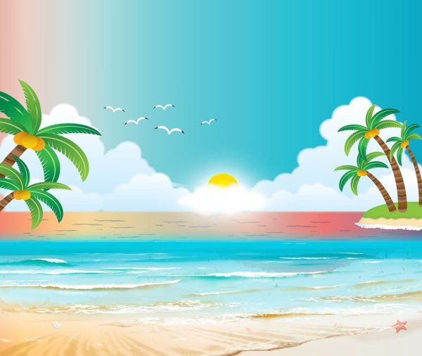 Нарисованный пляж