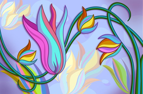 Фантастические цветы рисование