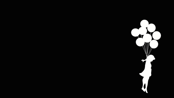 Белый силуэт на черном фоне