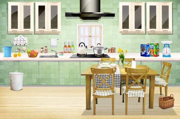 Задний фон кухня