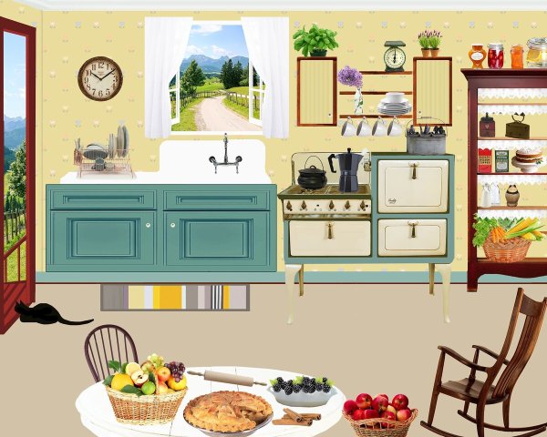 Интерьер кухни мультяшный