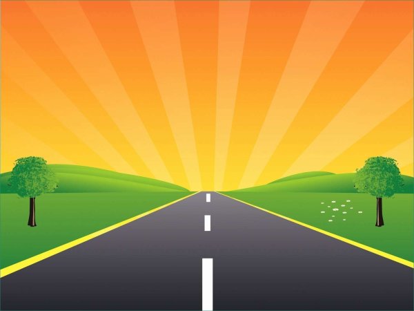 Фон с дорогой мультяшный