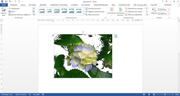 Прозрачность рисунка в Ворде