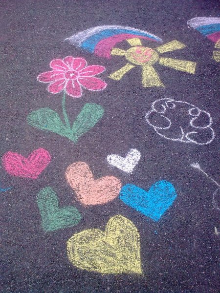 Рисунки на асфальте.