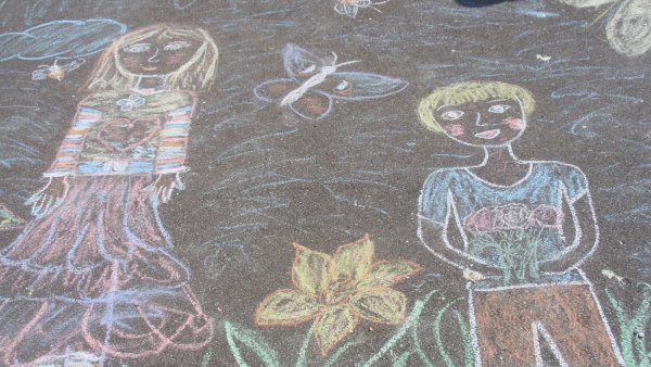 Детские рисунки на асфальте