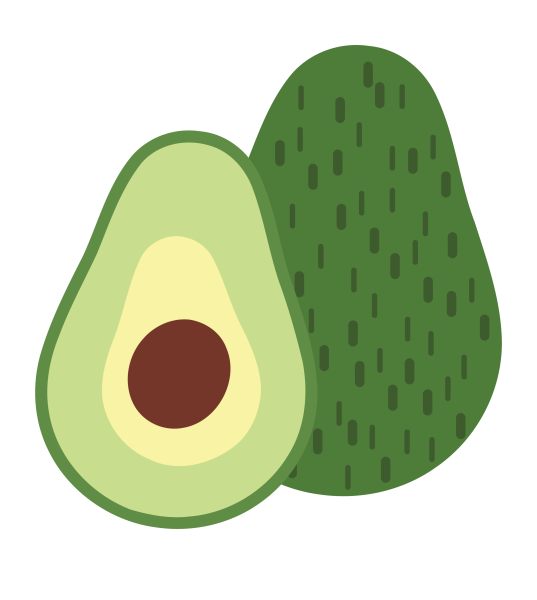 Авокадо мультяшное