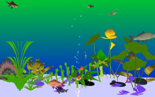 Анимированный аквариум с рыбками