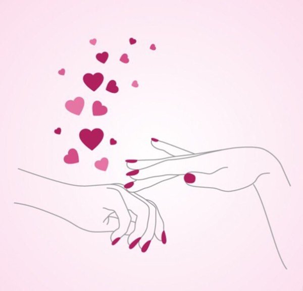 Рука с маникюром рисунок