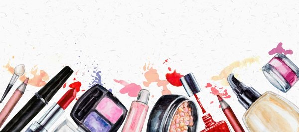Акварельные иллюстрации косметики