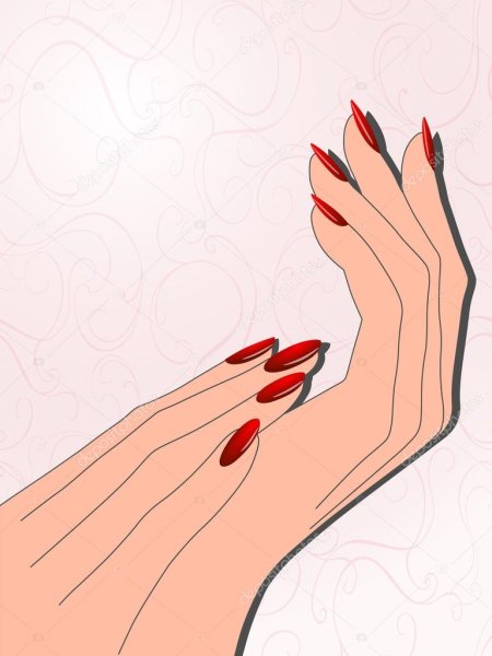 Нарисованные руки с маникюром