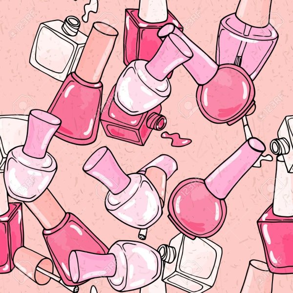 Розовый фон с лаком для ногтей