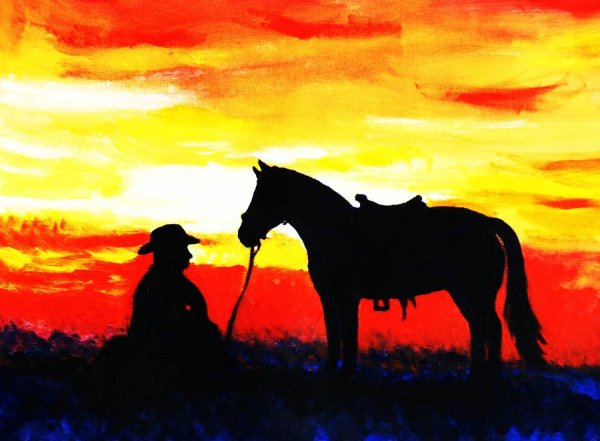 Всадник на фоне заката