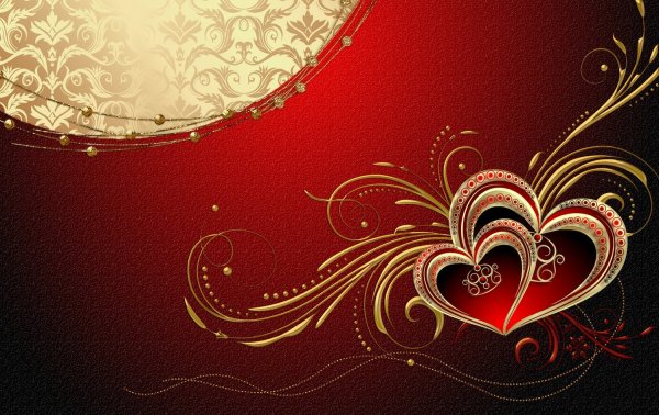 Красный фон с золотыми узорами