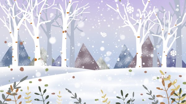 Зимний лес из мультика