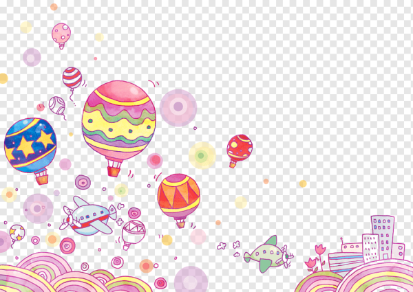 Детский фон с воздушными шарами