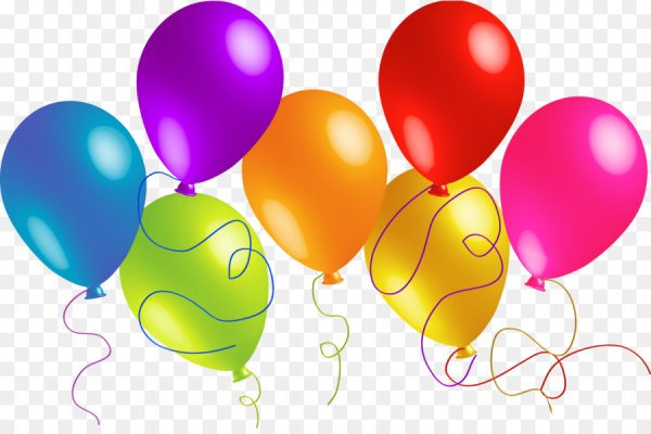 Воздушные шары на прозрачном фоне