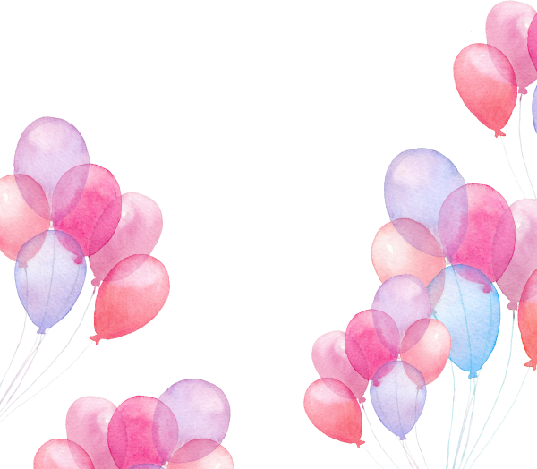 Воздушные шары акварель