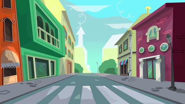 Мультяшные улицы города