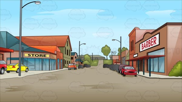 Мультяшная улица в городе