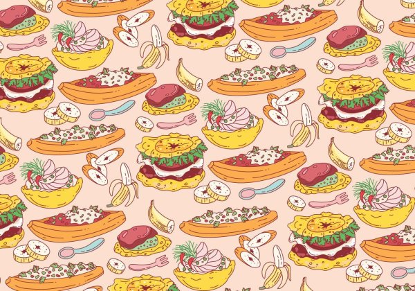 Векторный фон еда