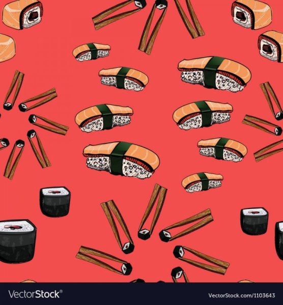 Суши роллы hand drawn