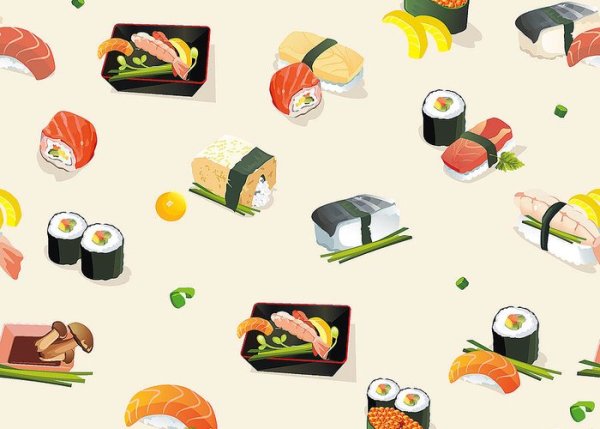 Суши фон мелкий