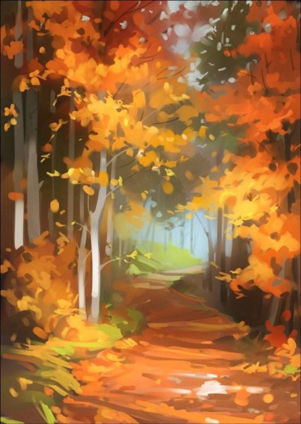 Осенний лес рисунок