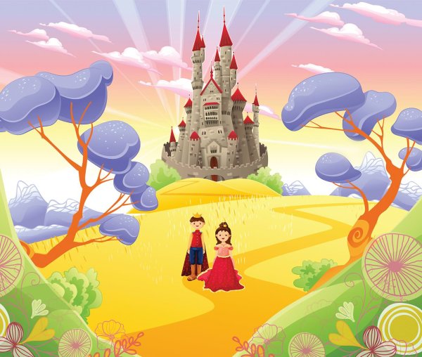 Замок с принцессой и принцем