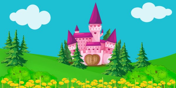Фон детский сказочный замок