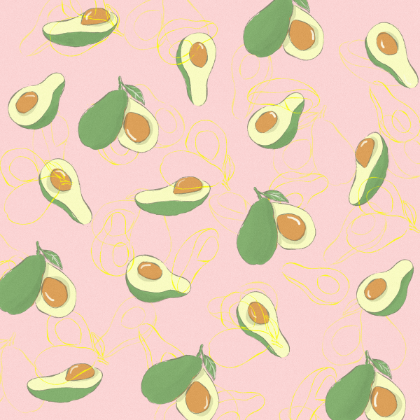 Упаковочная бумага с авокадо