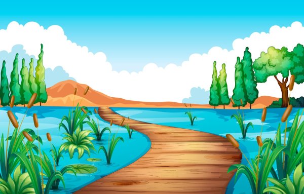 Река мультяшное