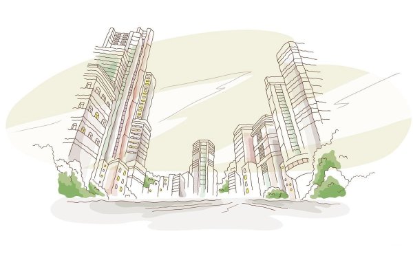 Многоэтажки рисунок