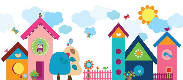 Детские домики вектор