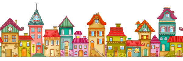 Сказочные домики в ряд