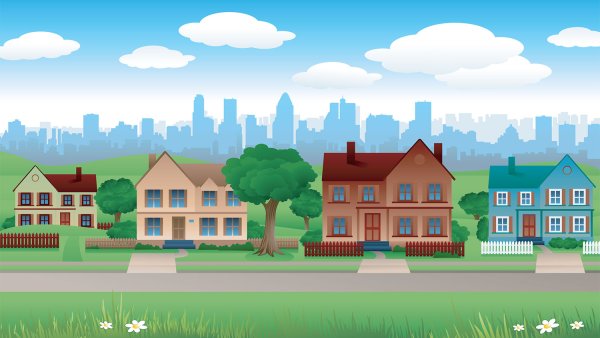 Фон улица с домами