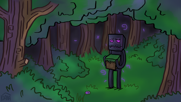 Нарисованный фон в стиле майна