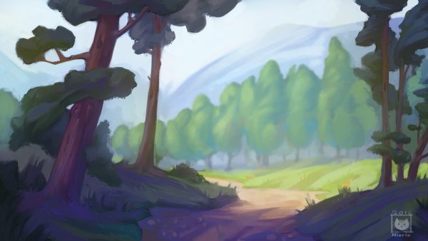 Мультяшный лес для шапки