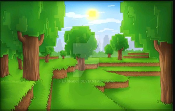 Нарисованный фон в стиле майна