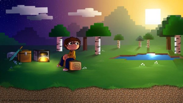 Фон в стиле майнкрафт