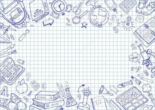 Школьная тетрадь в клетку фон