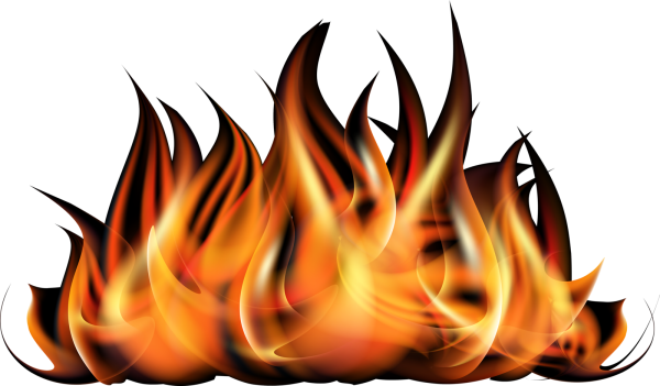 Пламя на белом фоне