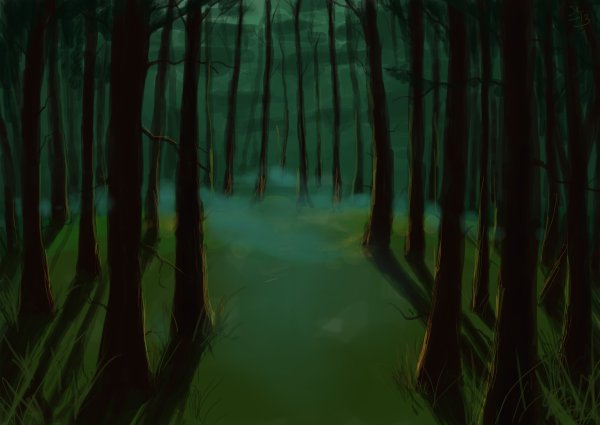 Темный лес иллюстрация
