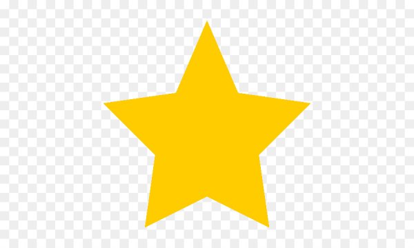 Желтая звезда на прозрачном фоне