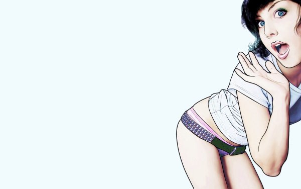 Обои девушка рисунок